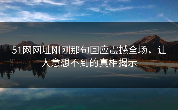 51网网址刚刚那句回应震撼全场，让人意想不到的真相揭示