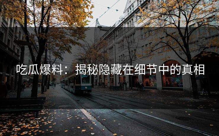 吃瓜爆料：揭秘隐藏在细节中的真相