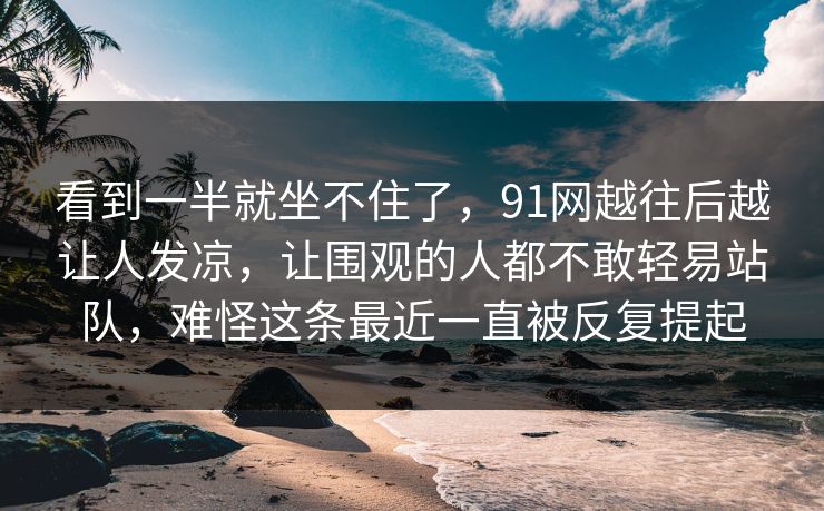 看到一半就坐不住了，91网越往后越让人发凉，让围观的人都不敢轻易站队，难怪这条最近一直被反复提起